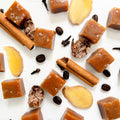 Pumpkin Spice Latte Salted Caramels with cinnamon, ginger and espresso beans, handmade by Seagull Sweets Co.